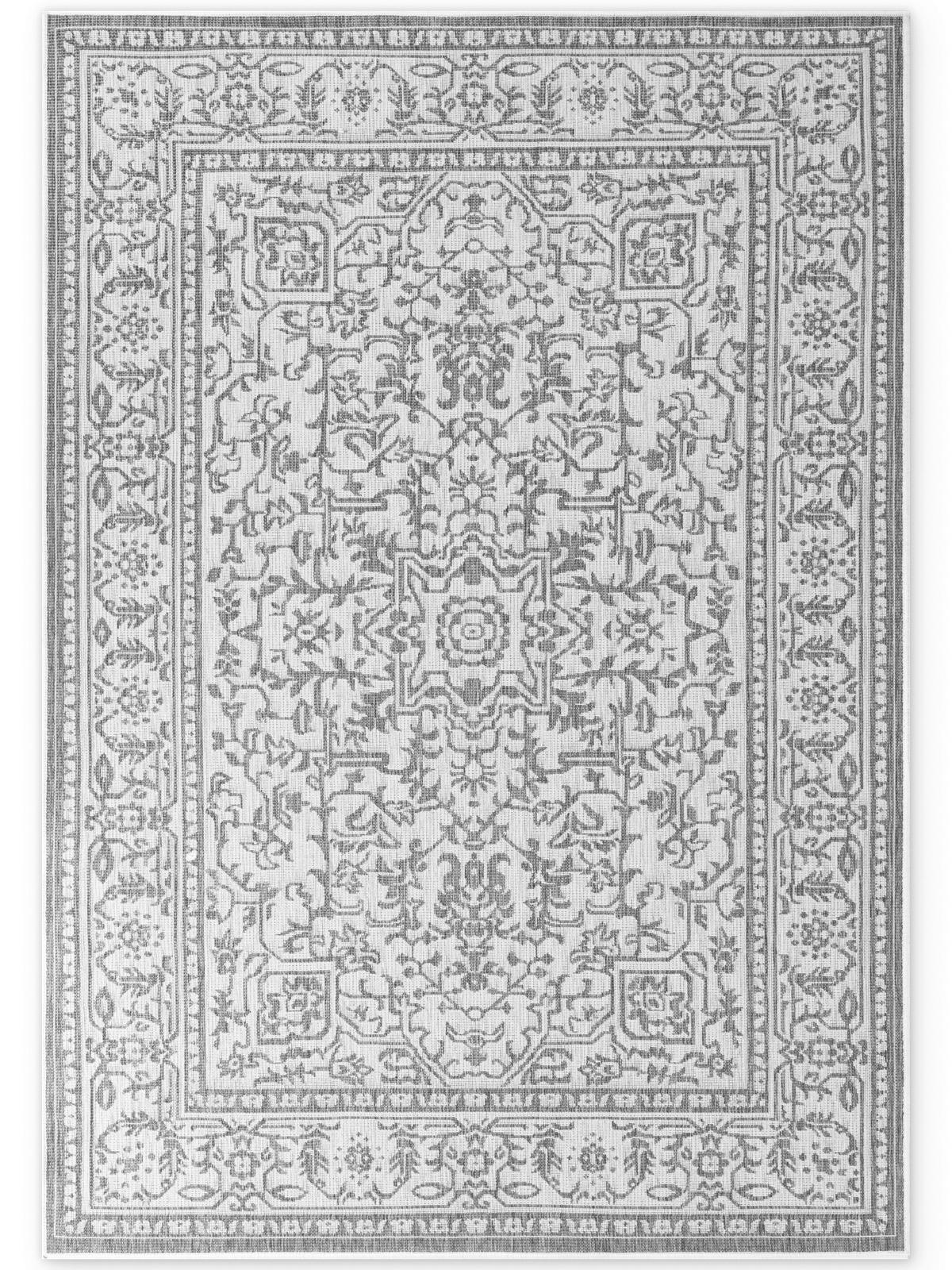 OUTDOORTEPPICH 120/170 cm Duet Grau, Weiß  - Weiß/Grau, Design, Kunststoff (120/170cm)