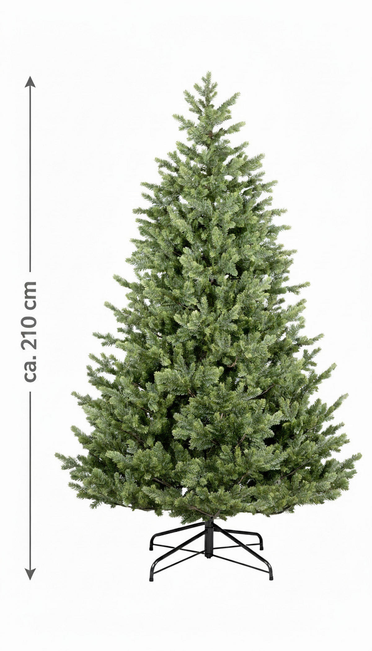 WEIHNACHTSBAUM 210 cm  - Dunkelgrün, Basics, Kunststoff/Metall (142/210cm)