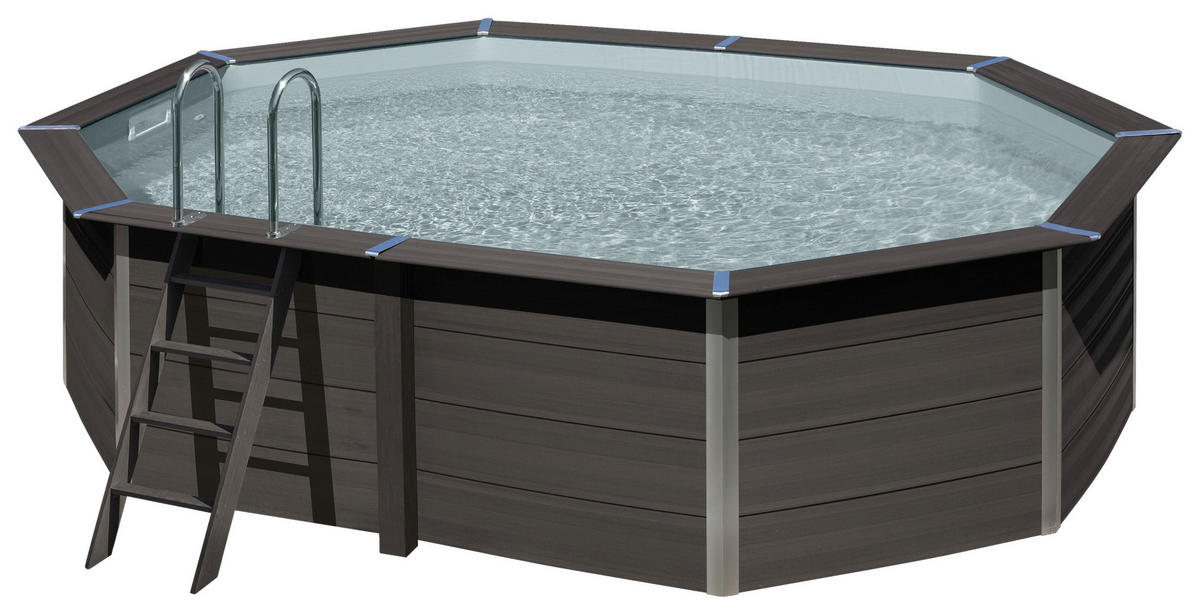 POOL-SET KPCOV52 524/386/124 cm  - Grau, KONVENTIONELL, Holzwerkstoff (524/386/124cm) - Gre