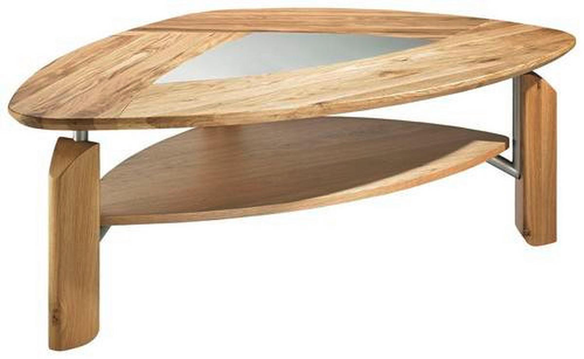 COUCHTISCH in Holz, Glas 121/85/45 cm  - Eichefarben, Basics, Glas/Holz (121/85/45cm) - Novel