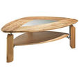 COUCHTISCH Eiche massiv Klarglas 121/85/45 cm organisch Eichefarben  - Eichefarben, Basics, Glas/Holz (121/85/45cm) - Novel