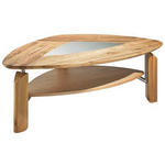 COUCHTISCH in Holz, Glas 121/85/45 cm  - Eichefarben, Basics, Glas/Holz (121/85/45cm) - Novel