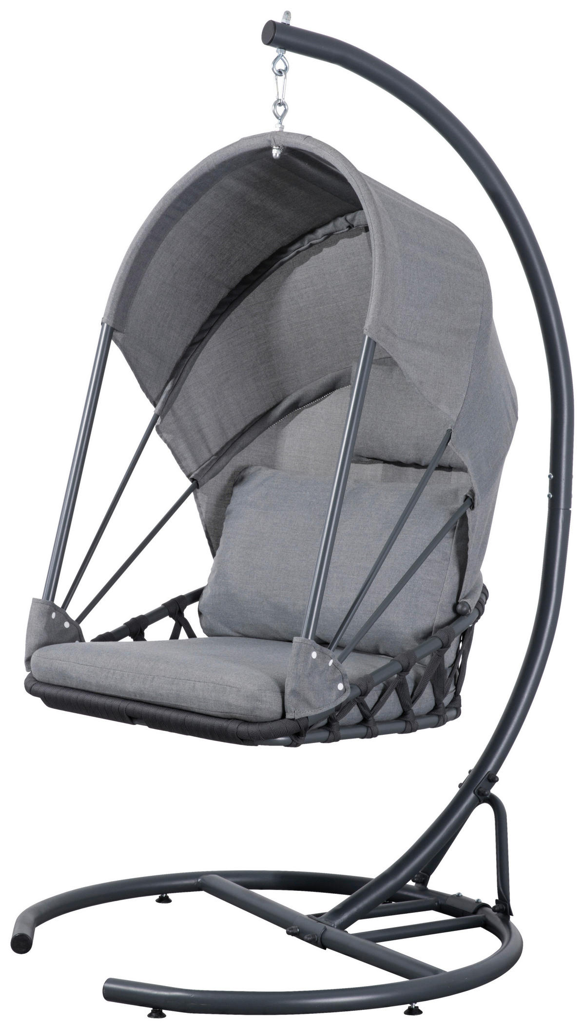 HÄNGESESSEL  - Anthrazit/Grau, Basics, Textil/Metall (120/100/200cm) - Acamp
