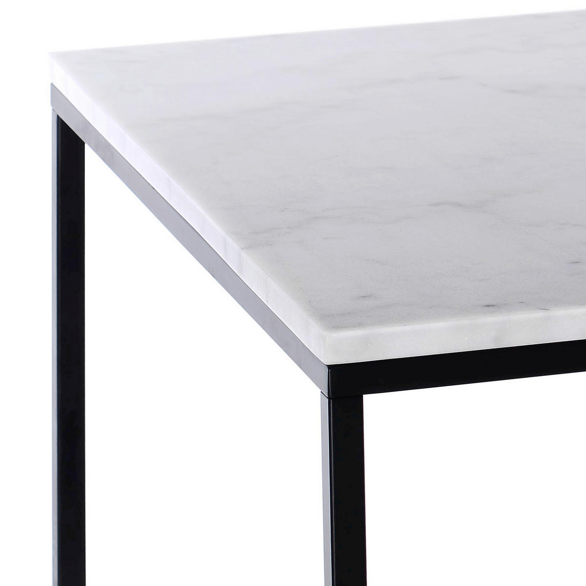 COUCHTISCH 75/75/48 cm quadratisch Schwarz, Weiß  - Schwarz/Weiß, Design, Stein/Metall (75/75/48cm) - MID.YOU