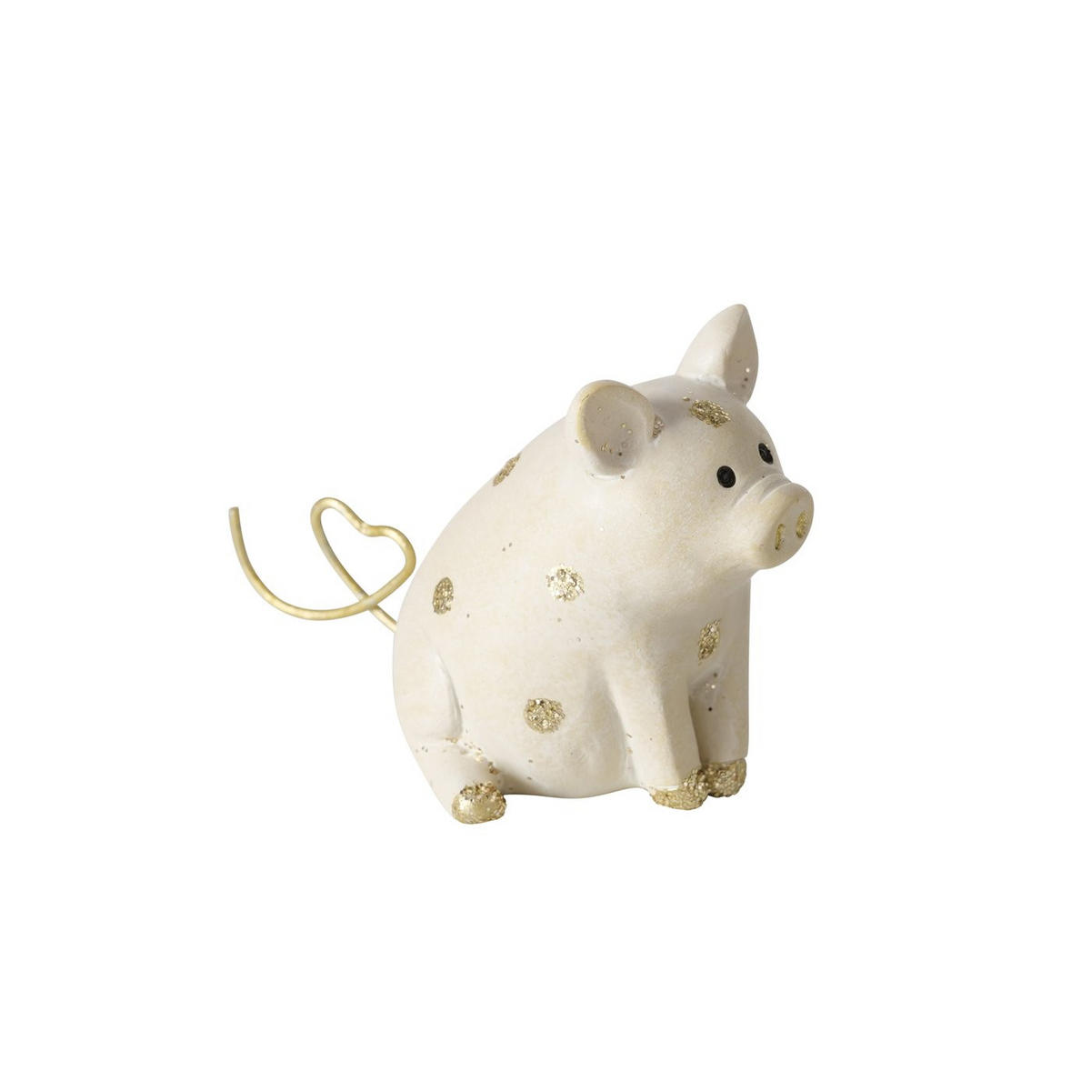 DEKORAČNÉ PRASIATKO - zlatá/krémová, Basics, plast (4cm)