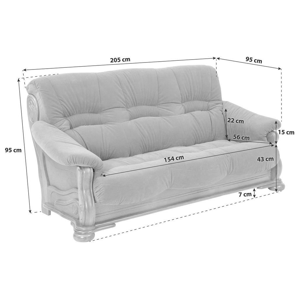 Thumbnail - Max Winzer 3-Sitzer-Sofa, Dunkelrot, Holz, Leder, Echtleder, Rindleder, Eiche, massiv, 205x95x95 cm, Goldenes M, Made in...