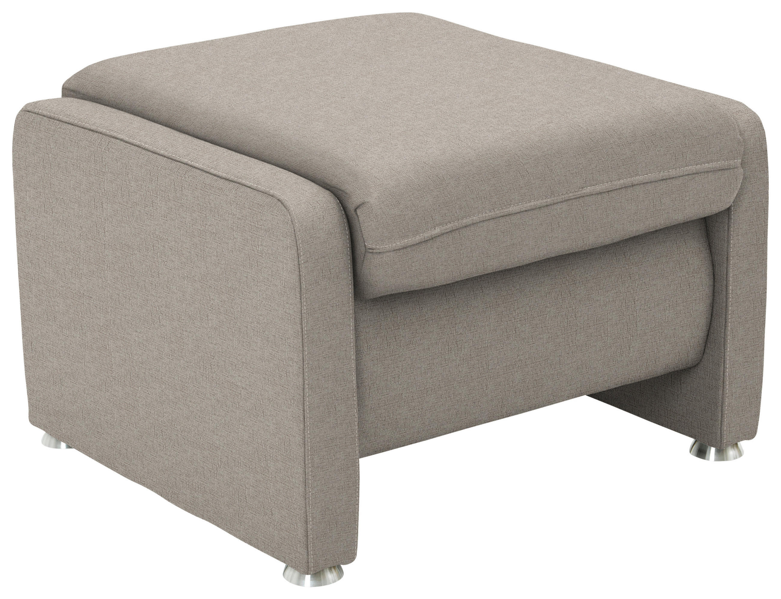 HOCKER in Textil Beige  - Beige/Alufarben, KONVENTIONELL, Textil/Metall (67/44/58cm) - Beldomo Comfort