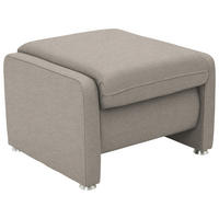 HOCKER in Textil Beige  - Beige/Alufarben, KONVENTIONELL, Textil/Metall (67/44/58cm) - Beldomo Comfort