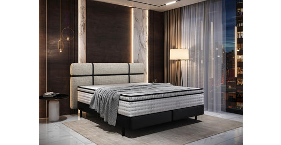 BOXSPRINGBETT 180/200 cm in Creme, Anthrazit - Anthrazit/Creme, Design, Textil/Metall (180/200cm) - Esposa