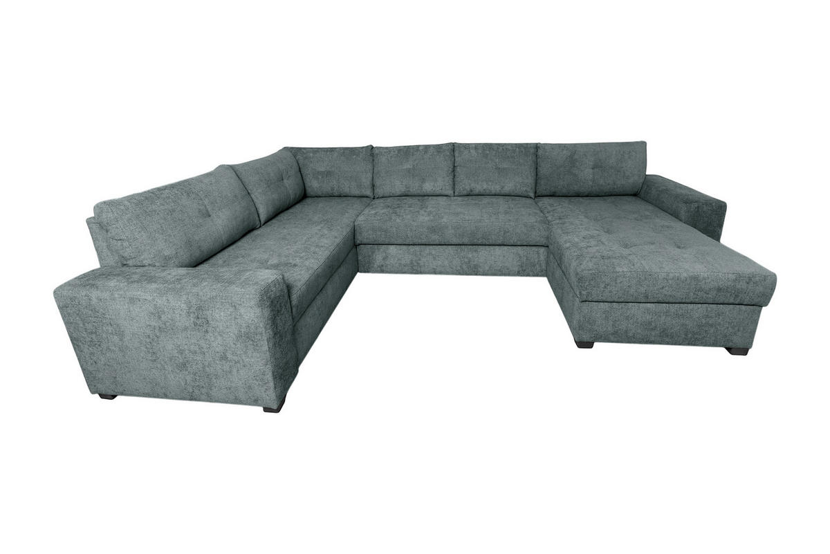 WOHNLANDSCHAFT VALERI Dunkelgrau Chenille  - Dunkelgrau/Schwarz, Design, Kunststoff/Textil (208/305/157cm) - MID.YOU