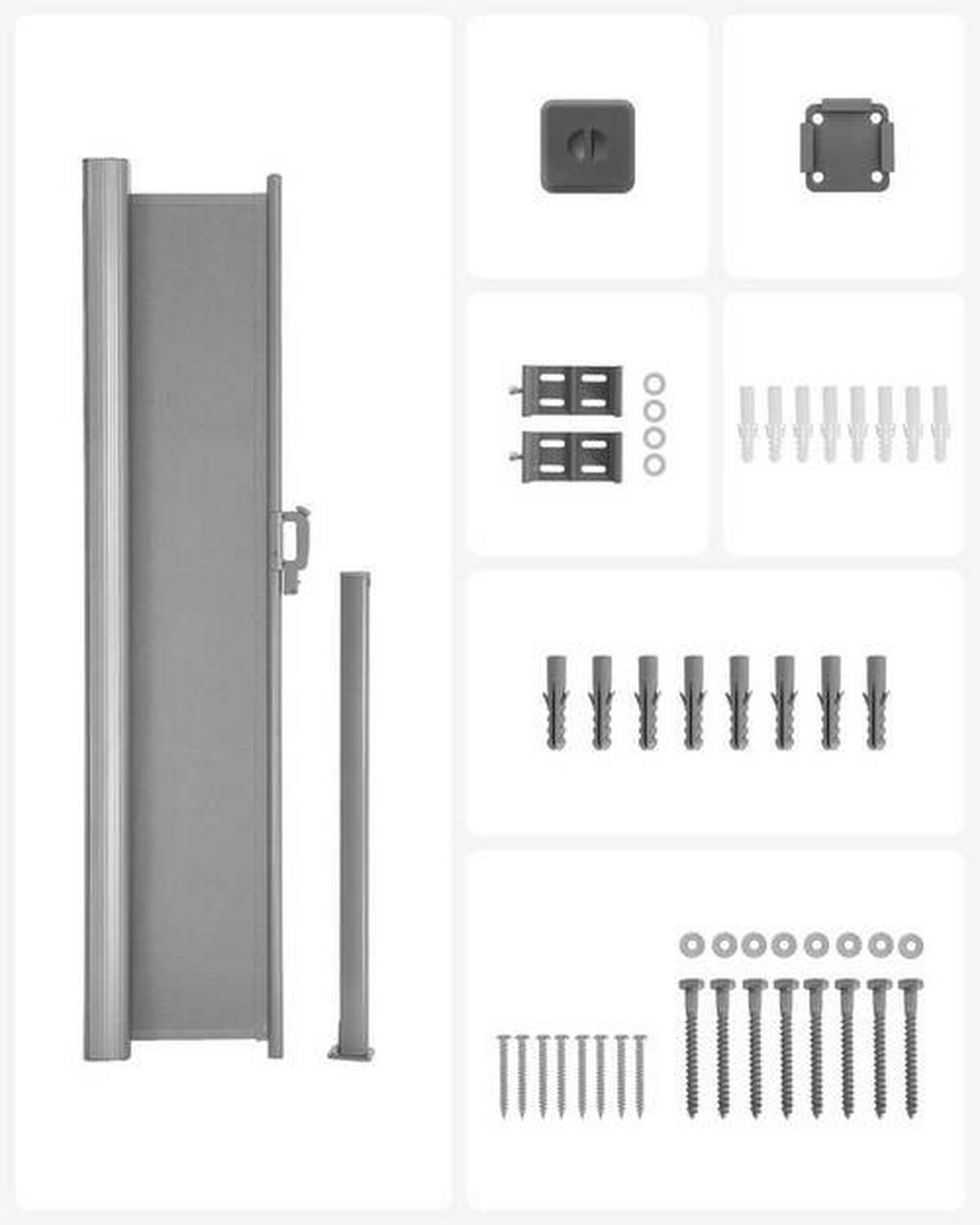 MARKISE - Grau, Basics, Textil/Metall (350/180cm) - Modante