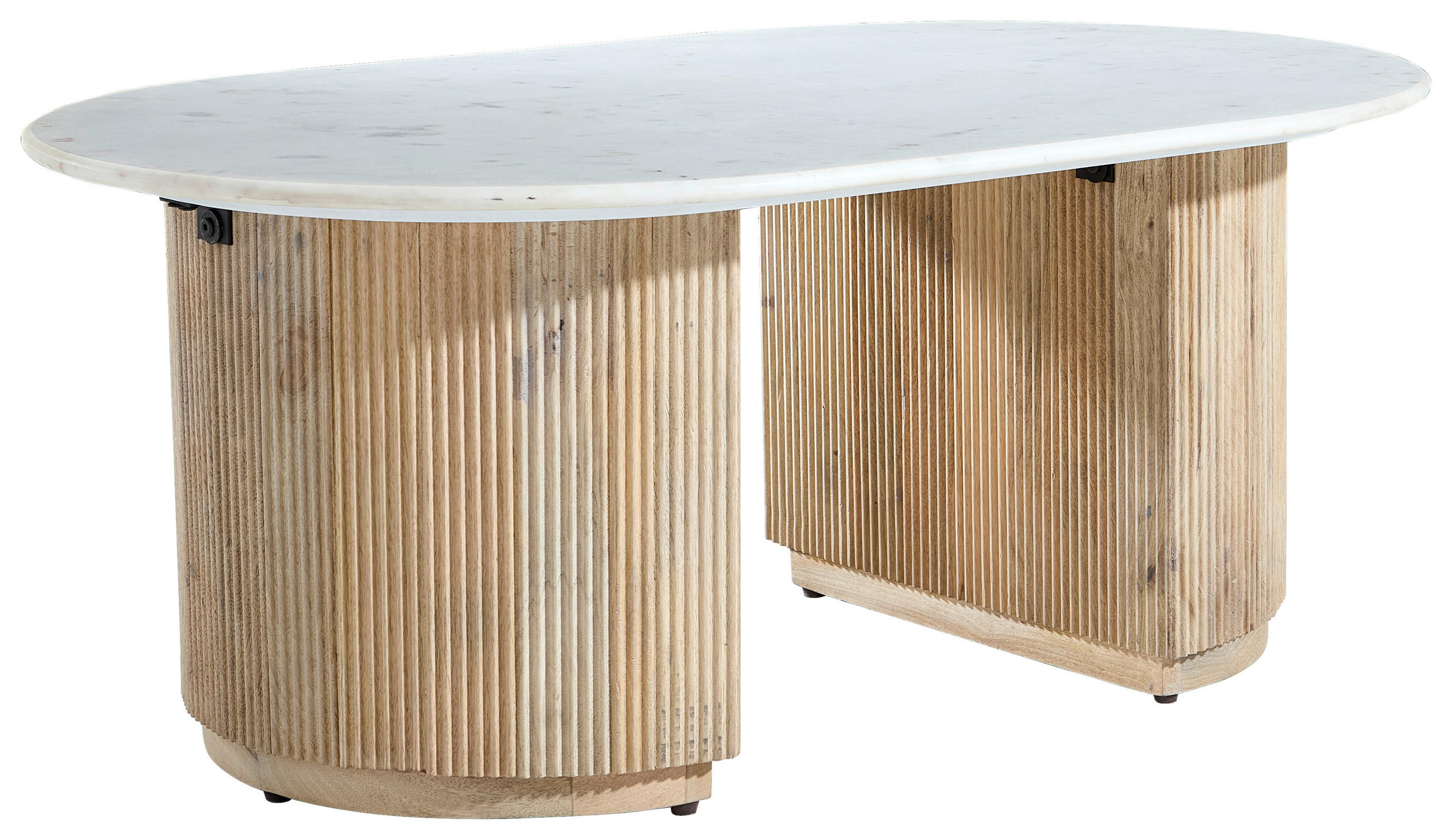 COUCHTISCH Mangoholz vollmassiv 110/70/45 cm rechteckig Naturfarben, Weiß  - Naturfarben/Weiß, Design, Holz/Stein (110/70/45cm) - Livetastic