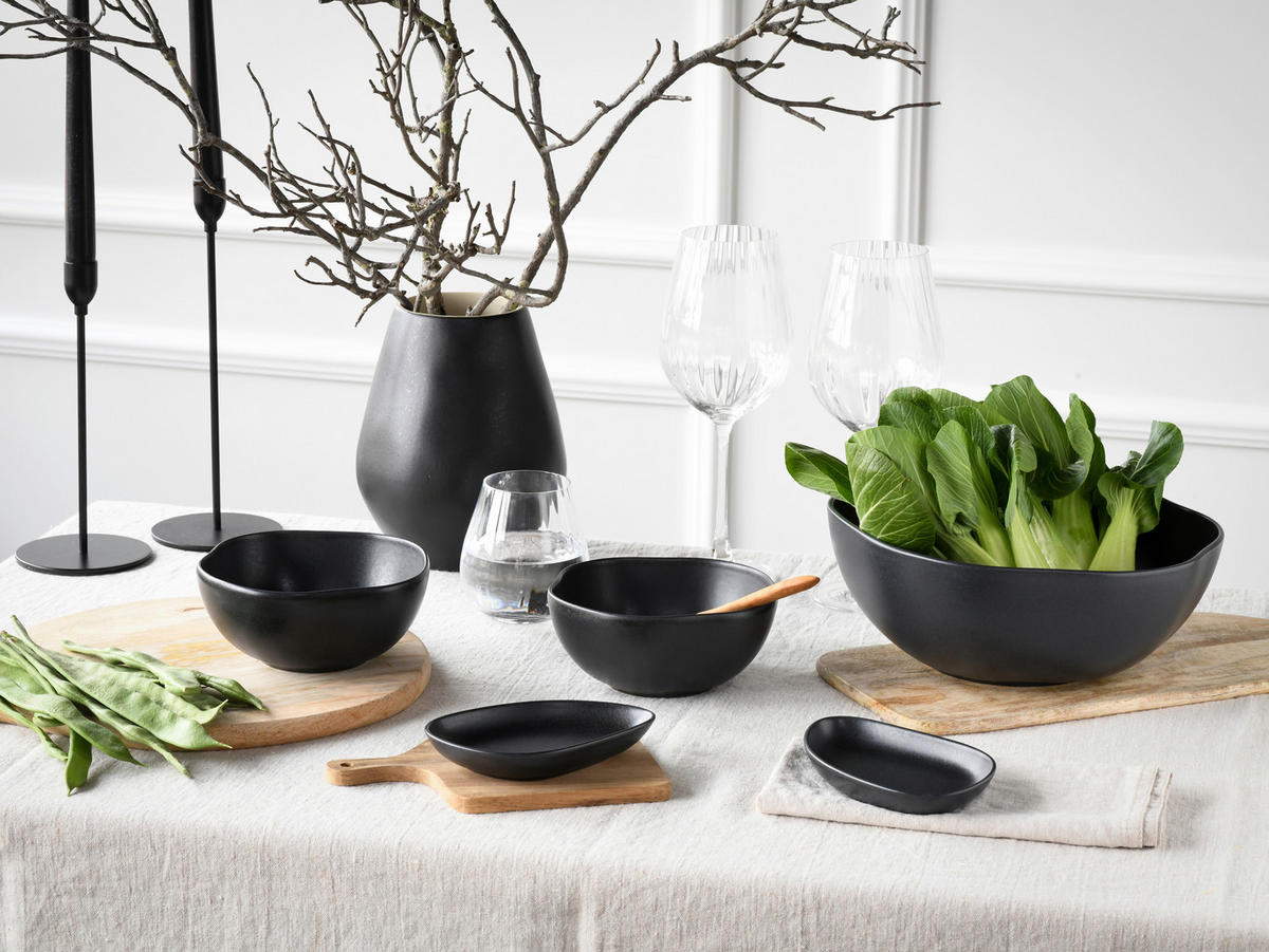 SERVIS 12 delar  - svart, Basics, keramik (42/39/36cm) - Creatable
