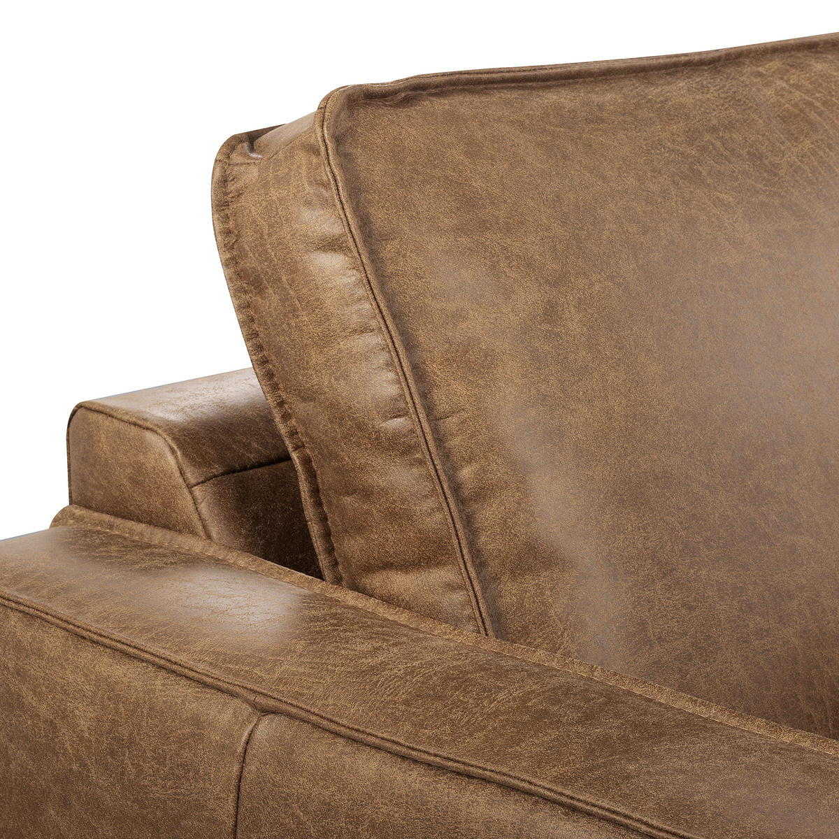 SESSEL Lederlook Echtleder Braun  - Schwarz/Braun, Design, Leder/Textil (88/85/92cm) - Livetastic