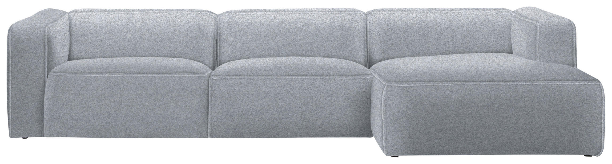 ECKSOFA in Webstoff Hellgrau  - Hellgrau/Schwarz, Design, Kunststoff/Textil (332/163cm) - Stylife