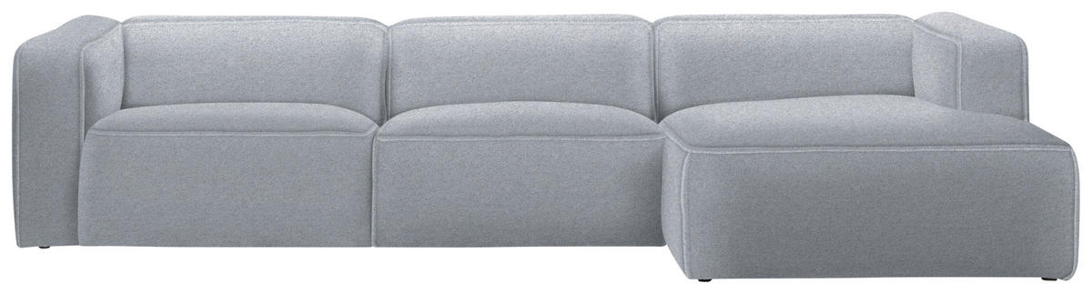 ECKSOFA in Webstoff Hellgrau  - Hellgrau/Schwarz, Design, Kunststoff/Textil (332/163cm) - Stylife