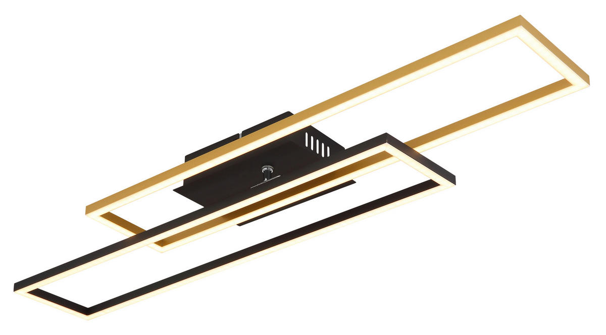 LED-DECKENLEUCHTE    80/60/7,5 cm  - Goldfarben/Opal, Design, Kunststoff/Metall (80/60/7,5cm) - Globo