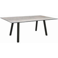 GARTENTISCH 180/75/100 cm Kunststoff Grau rechteckig  - Schwarz/Grau, MODERN, Kunststoff/Metall (180/75/100cm) - Stern