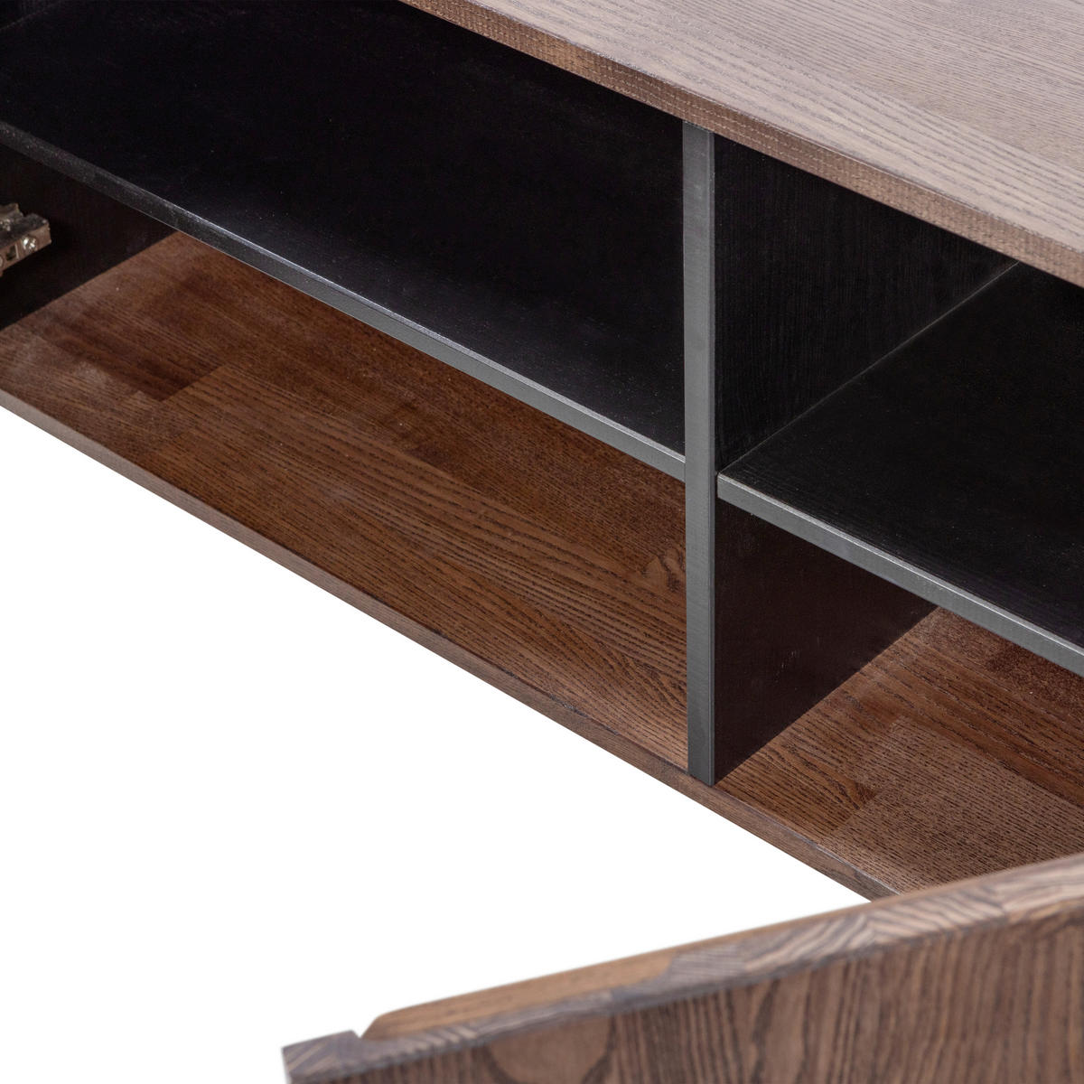 LOWBOARD Gravure 180/56/46 cm   - Schwarz/Braun, Design, Holz/Metall (180/56/46cm) - Livetastic