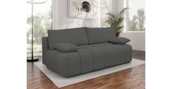BOXSPRINGSOFA in Chenille Anthrazit  - Anthrazit/Schwarz, MODERN, Kunststoff/Textil (210/72/105cm) - Cantus