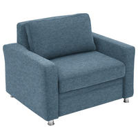 SCHLAFSESSEL in Flachgewebe Blau  - Blau, KONVENTIONELL, Textil/Metall (116/90/100cm) - Beldomo Style