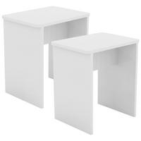Taburet din material pe bază de lemn, alb - alb, Modern, material pe bază de lemn (40/45/30cm) - MID.YOU