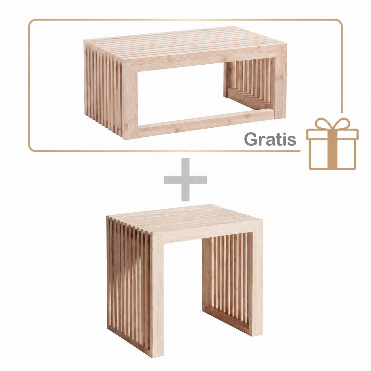 GARDEROBE 2-teilig  in 45/35/43 cm  - Naturfarben, Design, Holz (45/35/43cm) - Livetastic