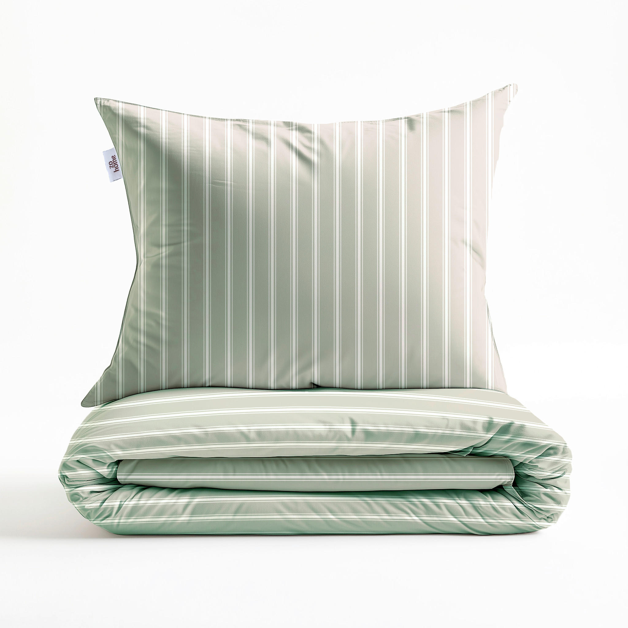 BETTWÄSCHE 2-teilig Righe-di-Percalle Perkal 135/200 cm  - Grün, Basics, Textil (135/200cm) - Zohome
