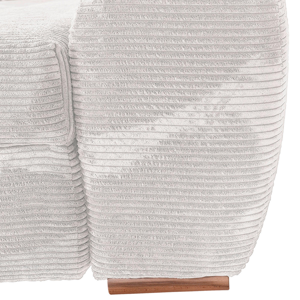 ECKSOFA in Cord Naturfarben  - Eichefarben/Naturfarben, Konventionell, Holz/Textil (276/177cm) - Carryhome