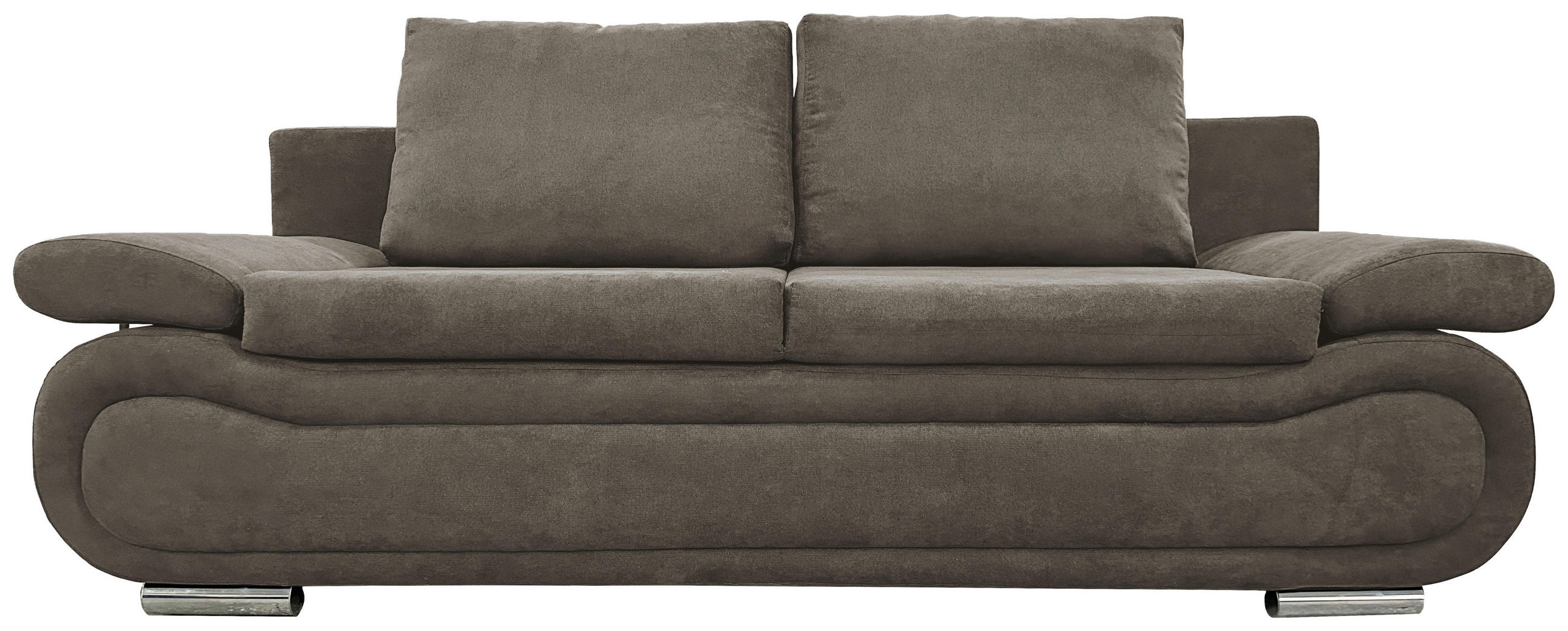 SCHLAFSOFA  mit Jacquard Braun, Dunkelgrau  - Chromfarben/Dunkelgrau, Design, Textil (200/78/90cm) - Venda