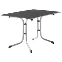 GARTENKLAPPTISCH 120/73/80 cm Metall, Kunststoff rechteckig  - Anthrazit/Graphitfarben, Basics, Kunststoff/Metall (120/73/80cm) - Sieger