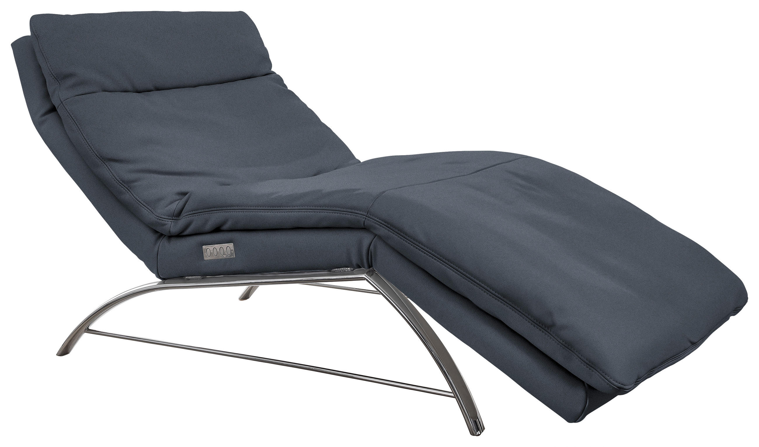 RELAXLIEGE in Echtleder Dunkelblau  - Alufarben/Dunkelblau, Basics, Leder (95/91/170cm) - Chilliano