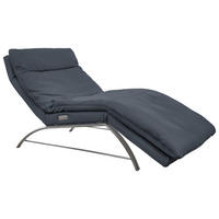 RELAXLIEGE in Echtleder Dunkelblau  - Alufarben/Dunkelblau, Basics, Leder (95/91/170cm) - Chilliano