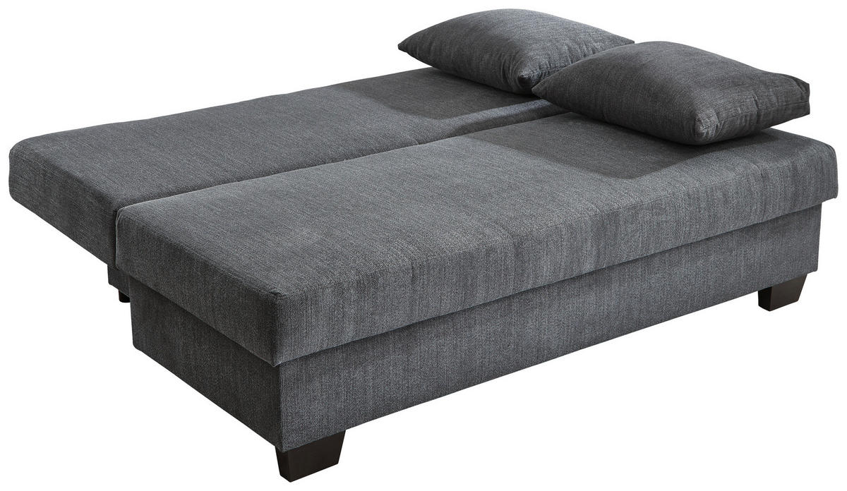 SCHLAFSOFA  mit Stoffauswahl, Schlafen auf Sitzhöhe, Rücken echt Flachgewebe Dunkelgrau  - Dunkelgrau, KONVENTIONELL, Holz/Textil (200/88/102cm) - Xora