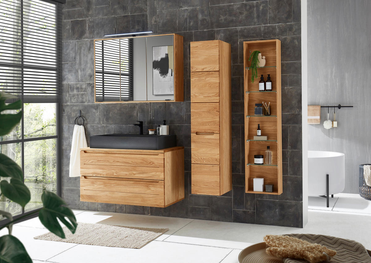 WASCHBECKENUNTERSCHRANK 100/54/46 cm  - Eichefarben, Konventionell, Holz/Holzwerkstoff (100/54/46cm) - Linea Natura