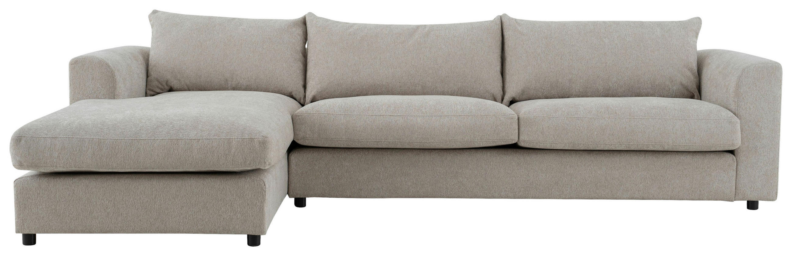 SOFFA i flatväv beige  - beige/svart, Klassisk, metall/trä (300/185cm) - Pure Home Comfort