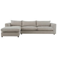 SOFFA i flatväv beige  - beige/svart, Klassisk, metall/trä (300/185cm) - Pure Home Comfort