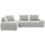 ECKSOFA in Velours Hellgrau  236/326 cm  - Hellgrau/Schwarz, Design, Kunststoff/Textil (236/326cm) - Xora