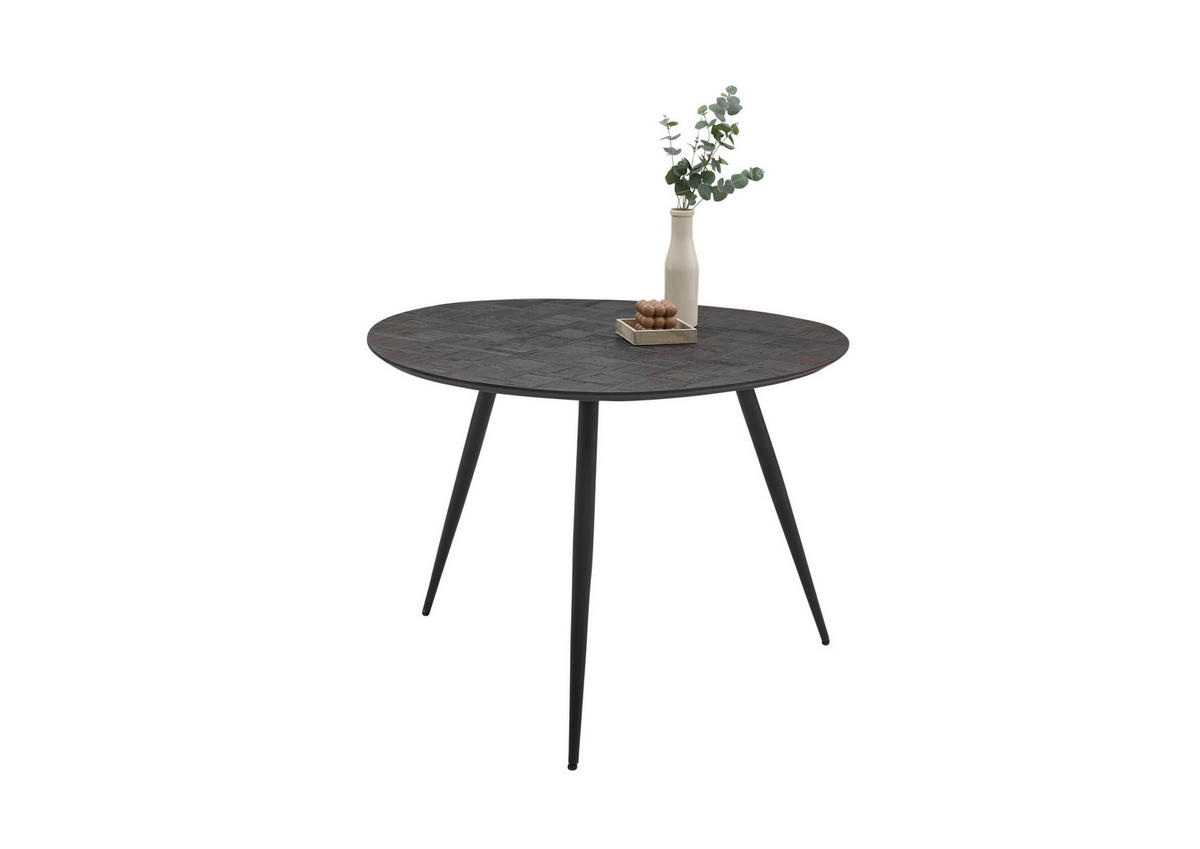 ESSTISCH in Holz  - Dunkelbraun/Schwarz, Modern, Holz/Metall (111/76/108cm) - MID.YOU