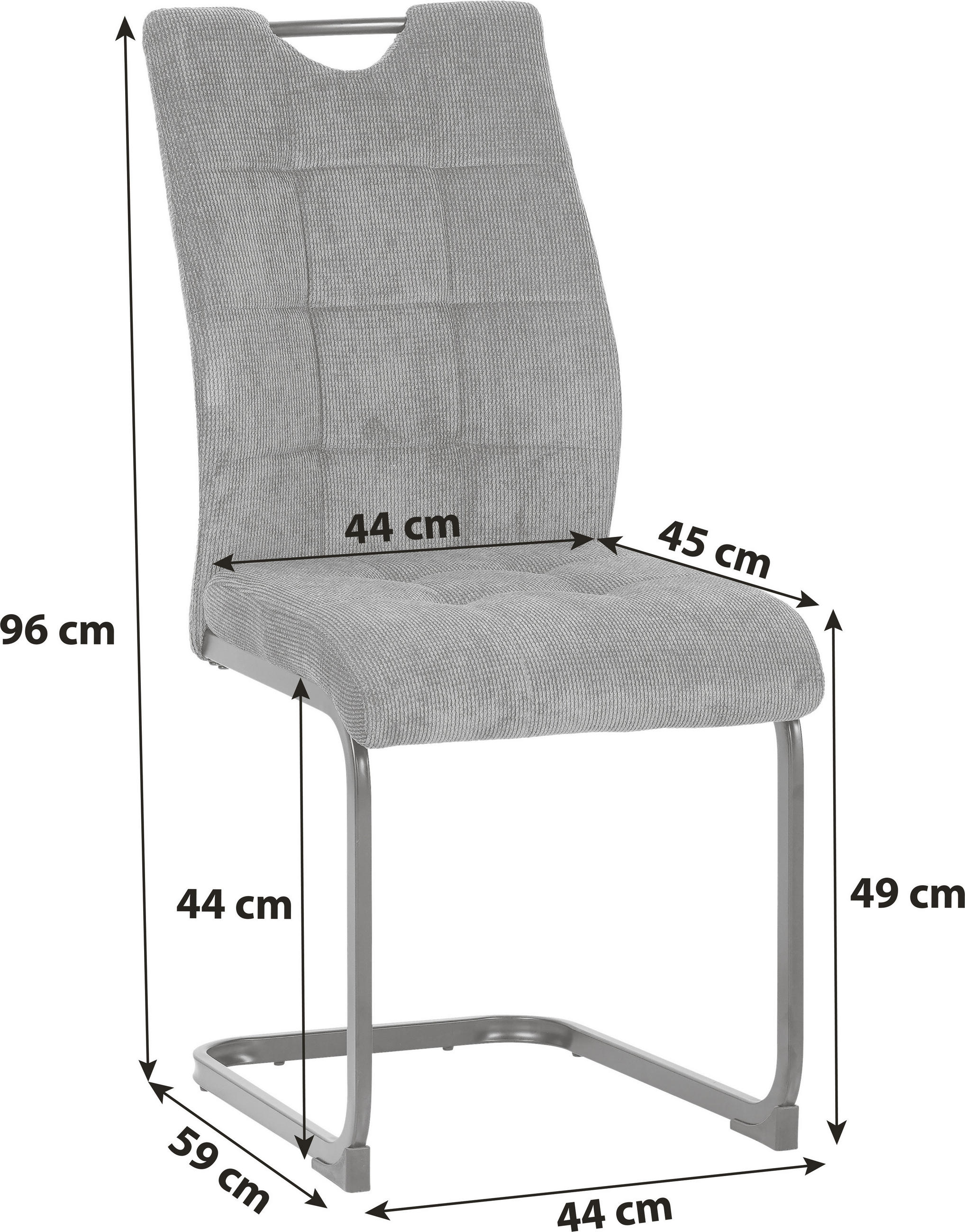 SCHWINGSTUHL  in Eisen Mikrofaser  - Anthrazit/Schwarz, LIFESTYLE, Textil/Metall (44/96/59cm) - MID.YOU
