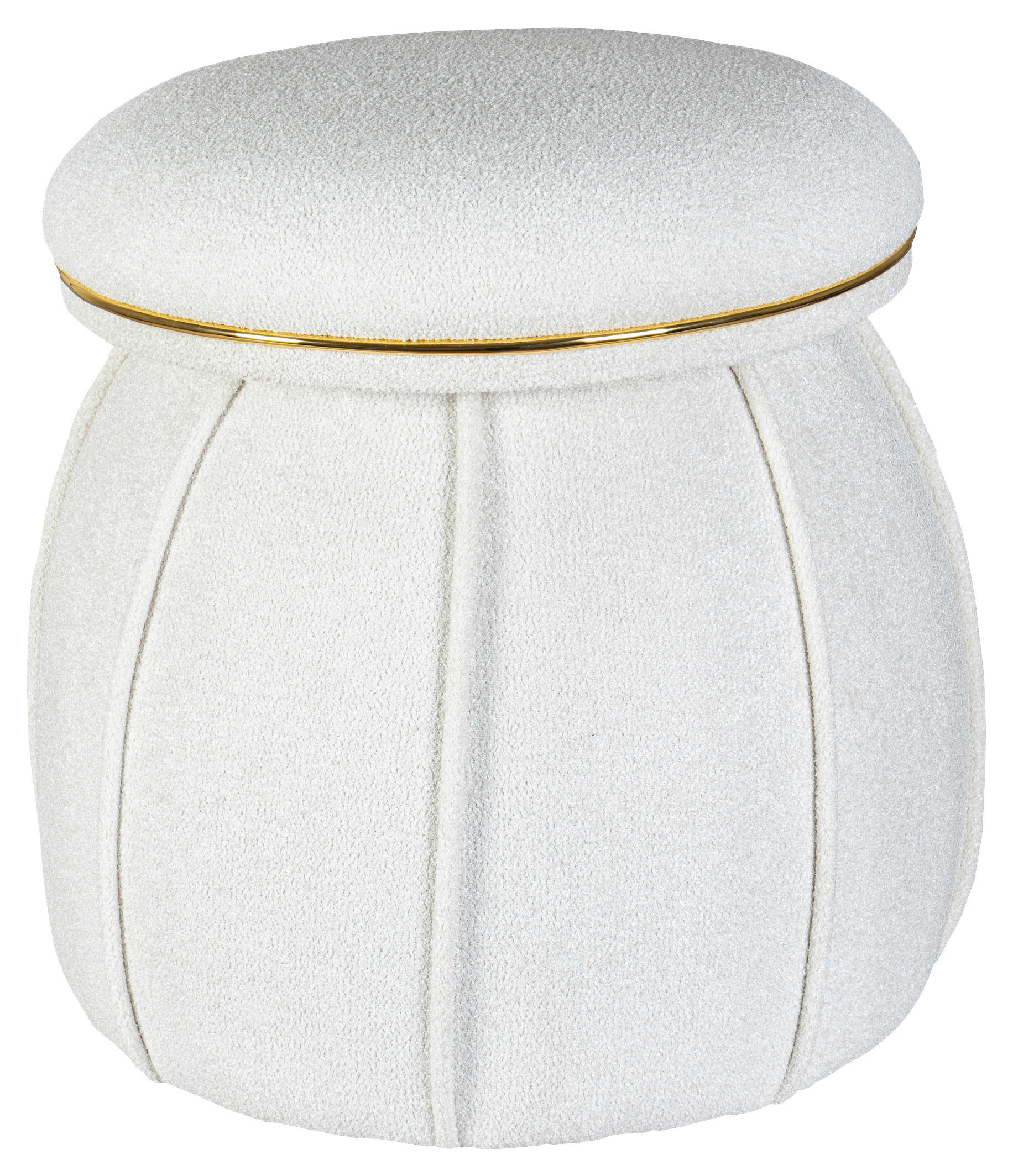 Kayoom Hocker Weiß, Gold 55 cm