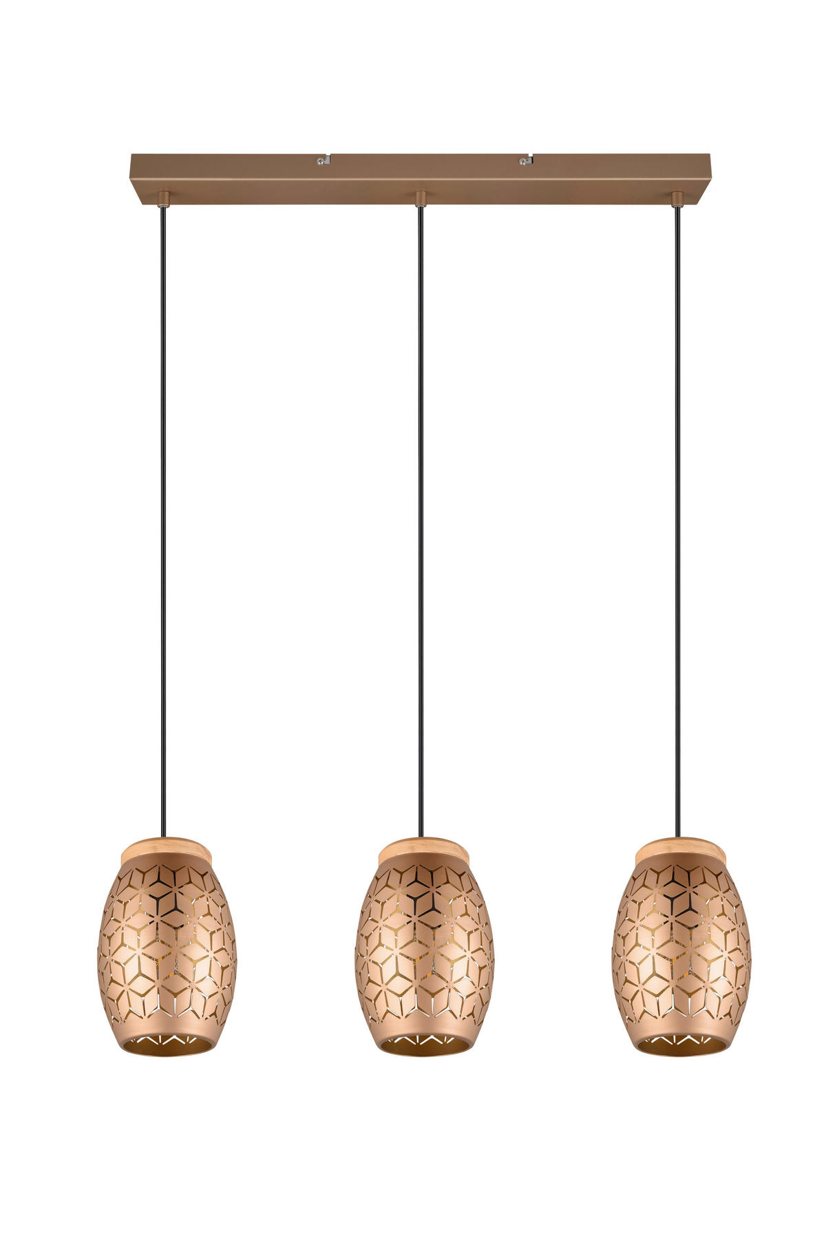 PENDELLEUCHTE Bidar 71/15/150 cm   - Goldfarben/Braun, KONVENTIONELL, Holz/Metall (71/15/150cm)
