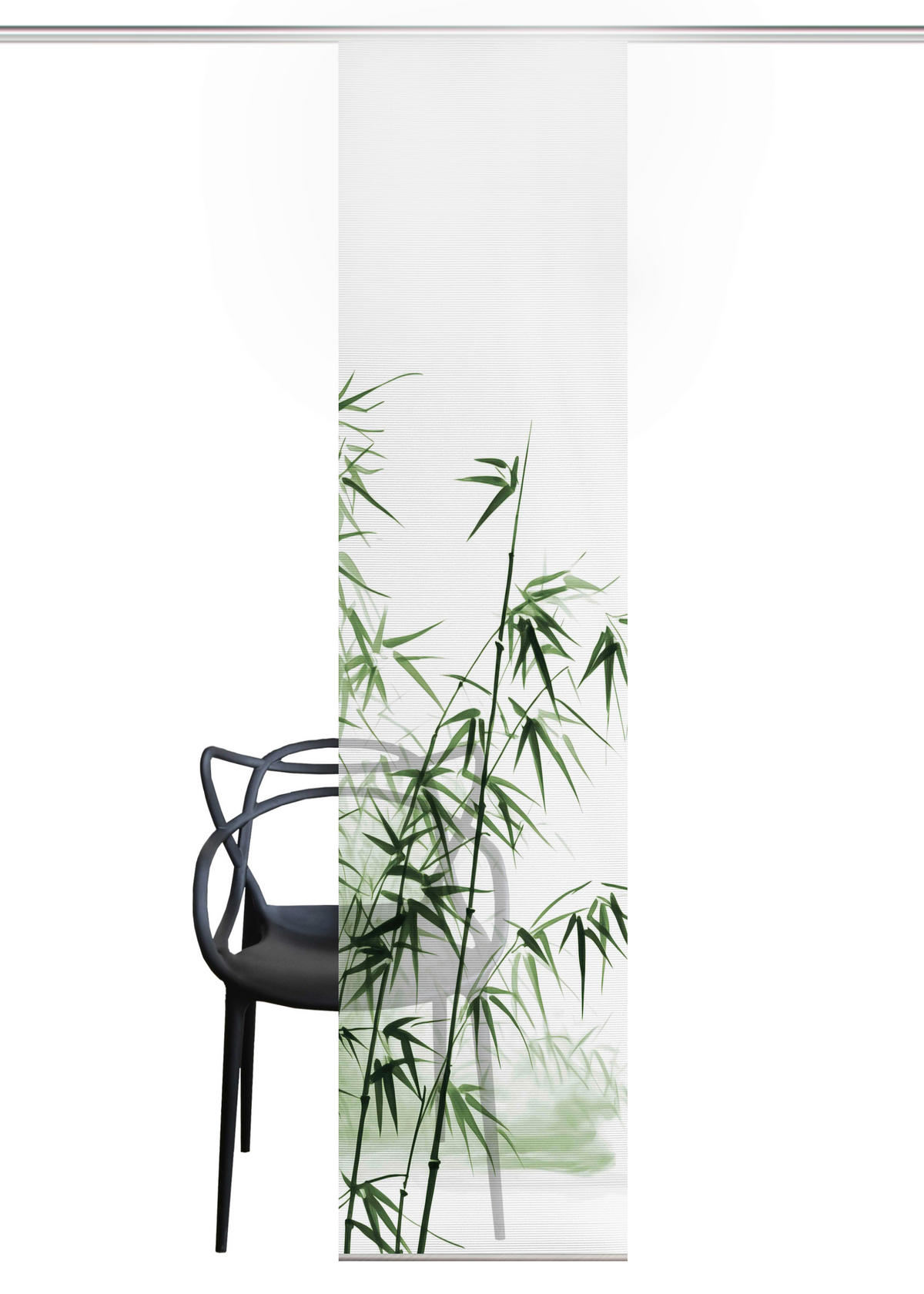 FLÄCHENVORHANG   blickdicht  60/245 cm   - Weiß/Grün, Natur, Textil (60/245cm)