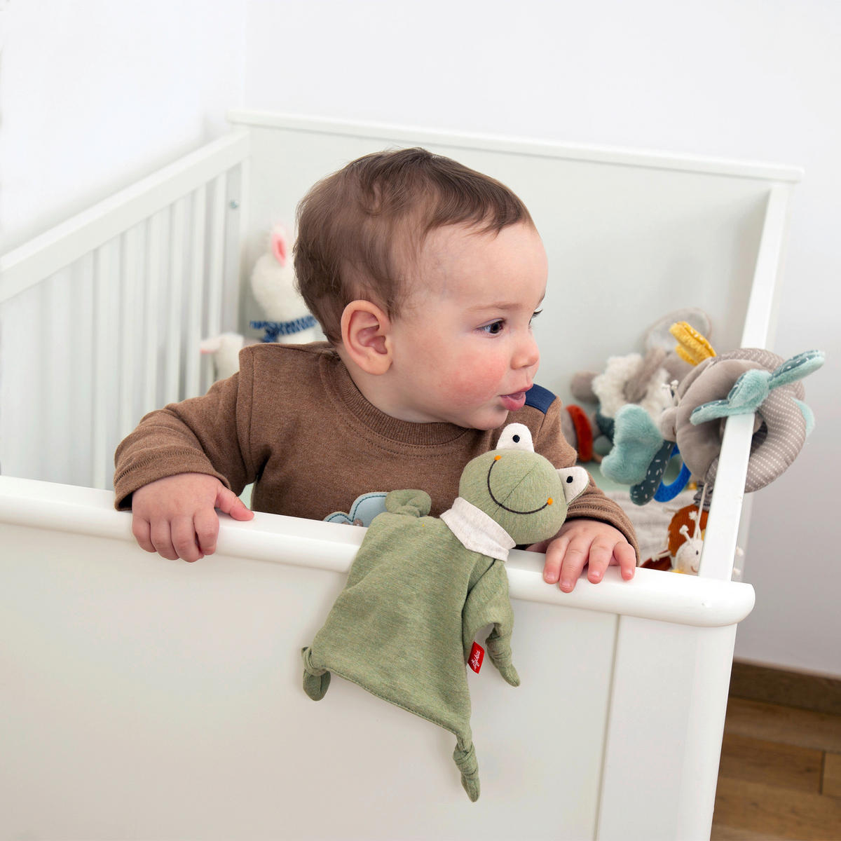 SCHMUSETUCH - Weiß/Olivgrün, Basics, Textil (18/14/8cm) - Sigikid