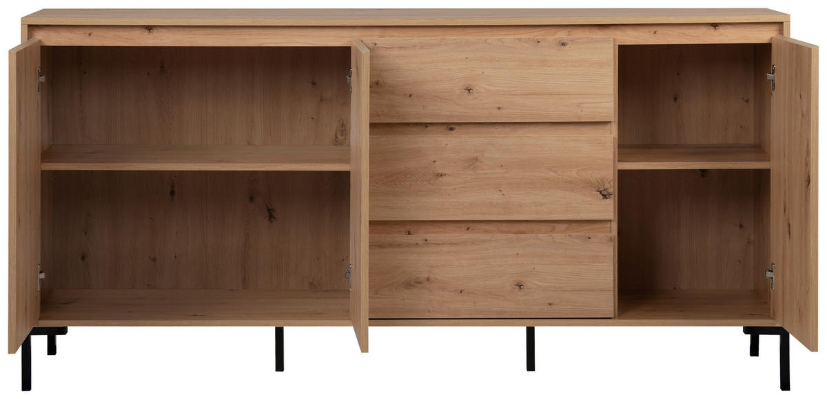 SIDEBOARD  in 170/87/40 cm  - Schwarz/Eiche Artisan, Design, Holzwerkstoff/Metall (170/87/40cm) - MID.YOU