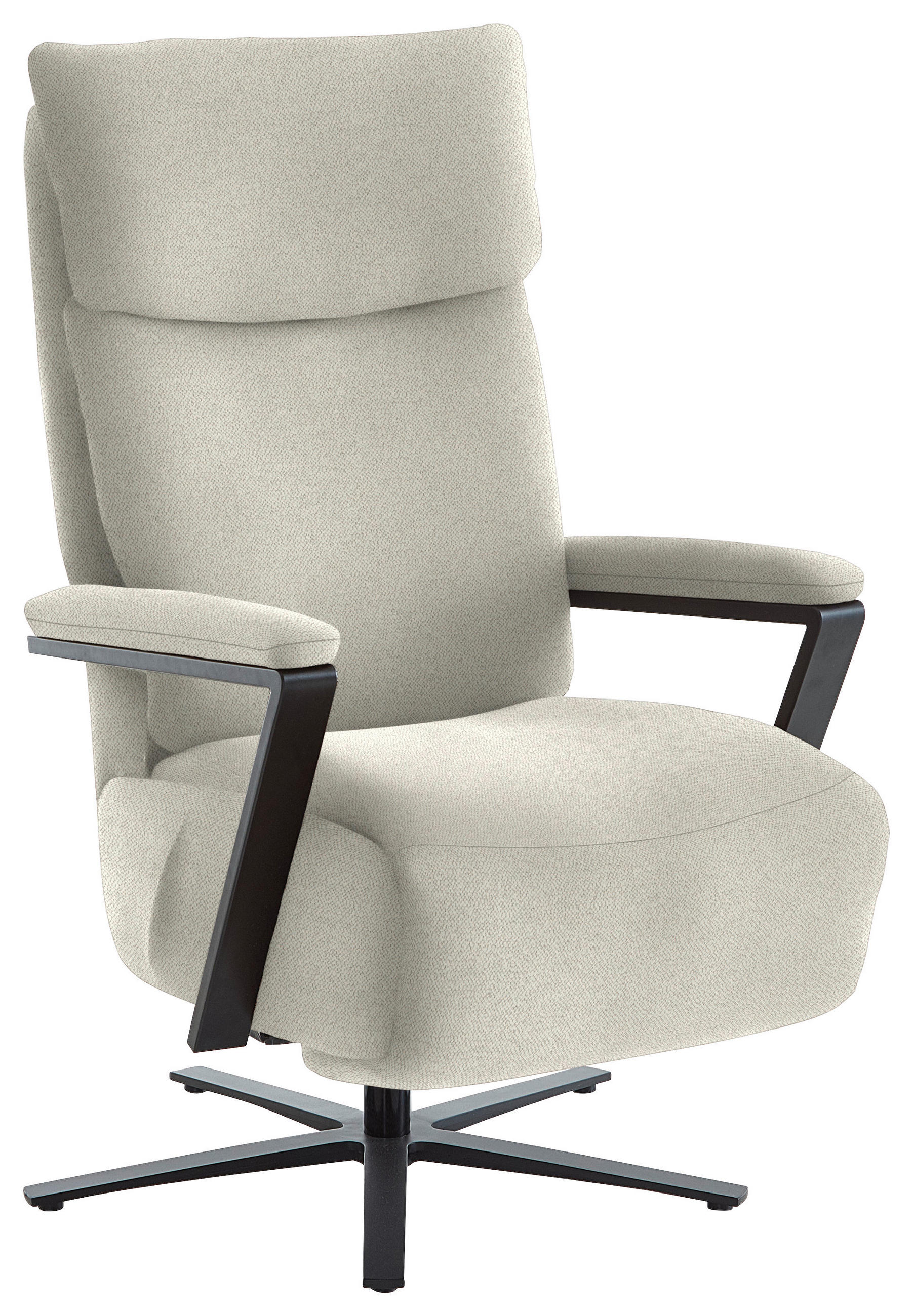 RELAXSESSEL in Textil Creme  - Creme/Schwarz, Design, Textil/Metall (68/117/85cm) - Cantus