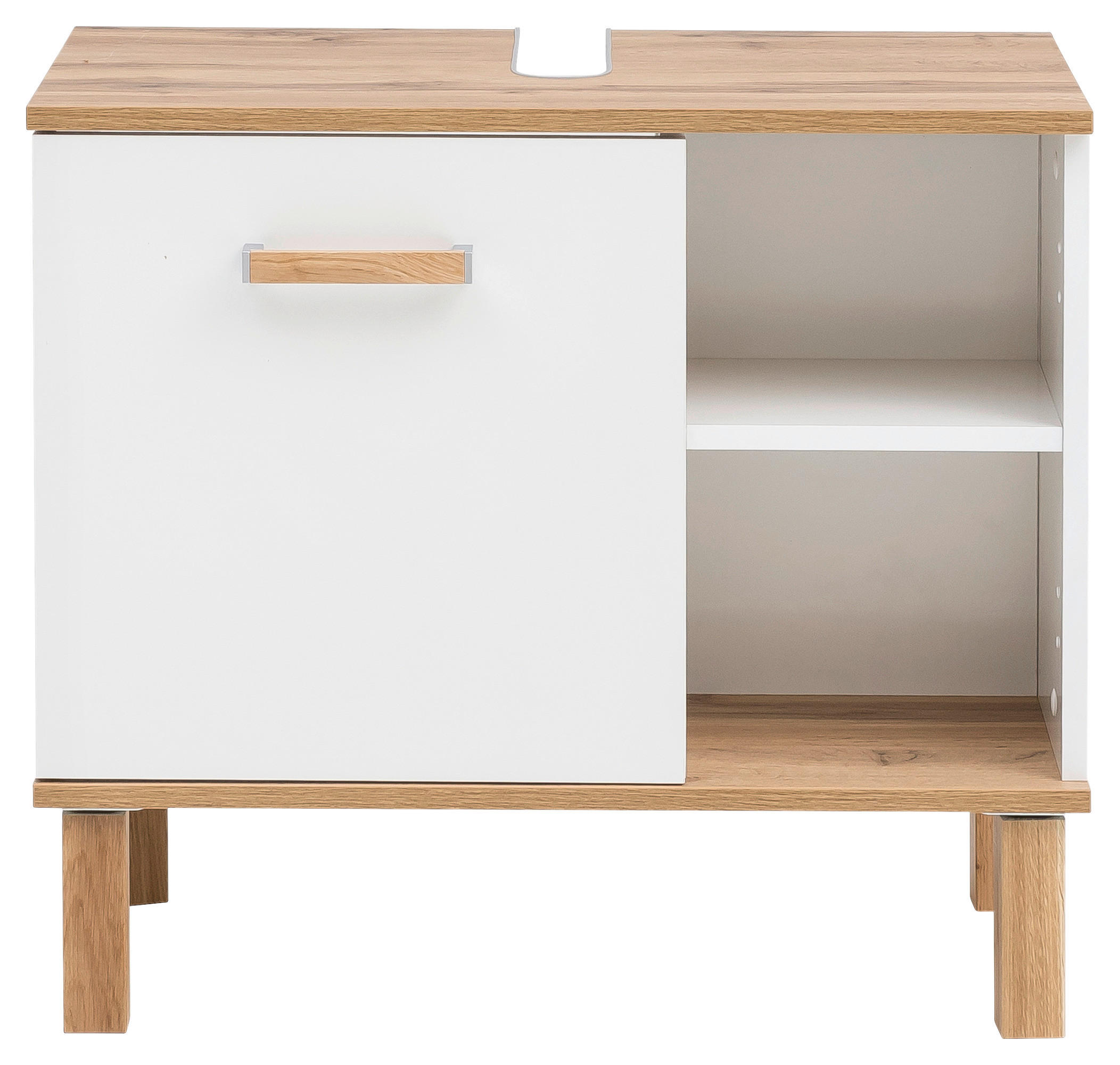 WASCHBECKENUNTERSCHRANK 65,2/60,1/35,0 cm  - Eichefarben/Weiß, MODERN, Holz/Holzwerkstoff (65,2/60,1/35,0cm) - MID.YOU