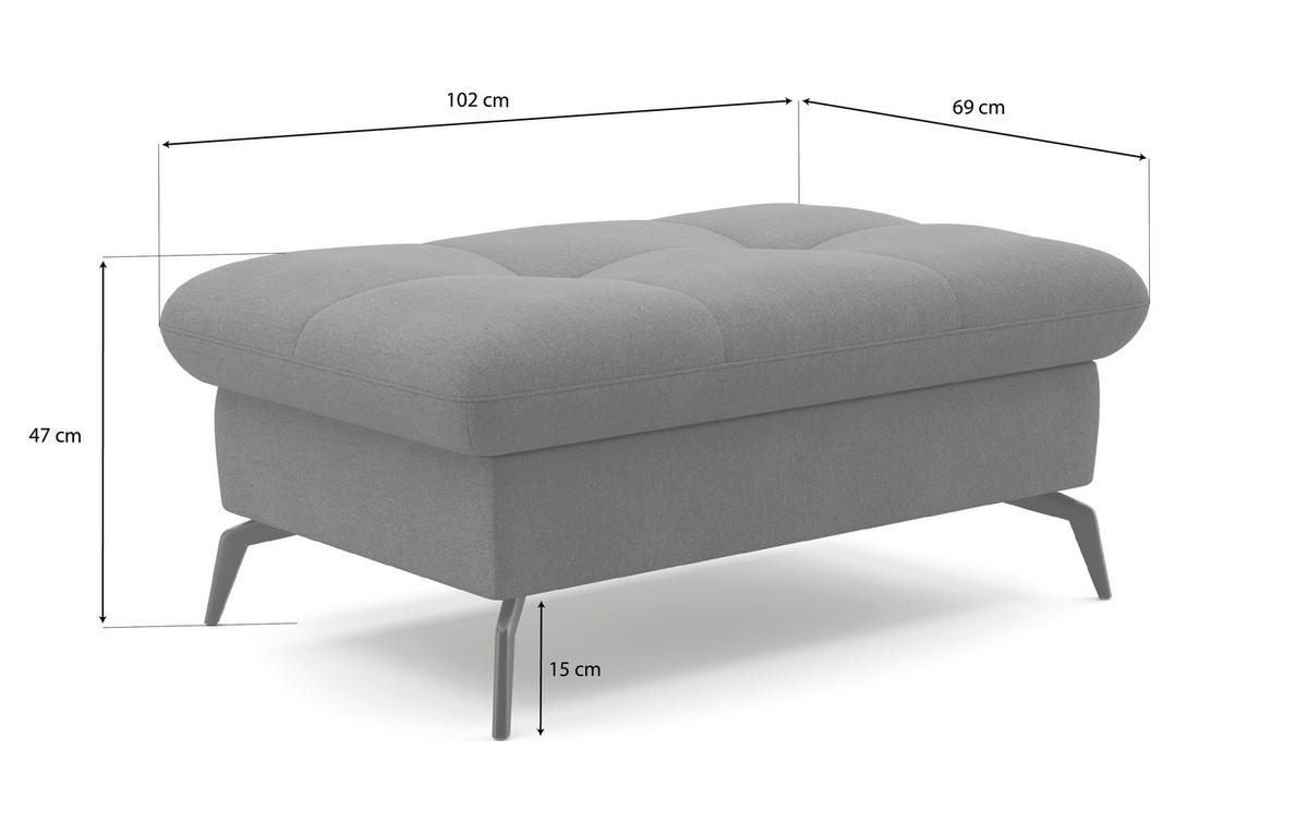 HOCKER in Textil Hellbraun  - Hellbraun/Schwarz, Konventionell, Textil/Metall (102/47/69cm) - Sit & More