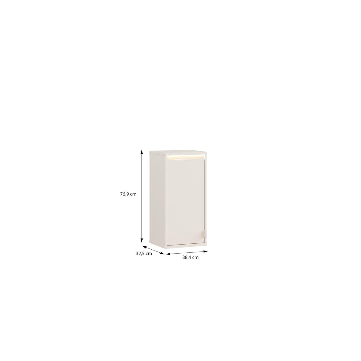 Comodă 38,4/78,4/33 cm  - culoare lemn stejar/nisipiu, Basics, metal/material pe bază de lemn (38,4/78,4/33cm) - Xora
