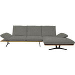 ECKSOFA in Flachgewebe Grau  - Schwarz/Grau, Design, Holz/Textil (314/159cm) - Dieter Knoll